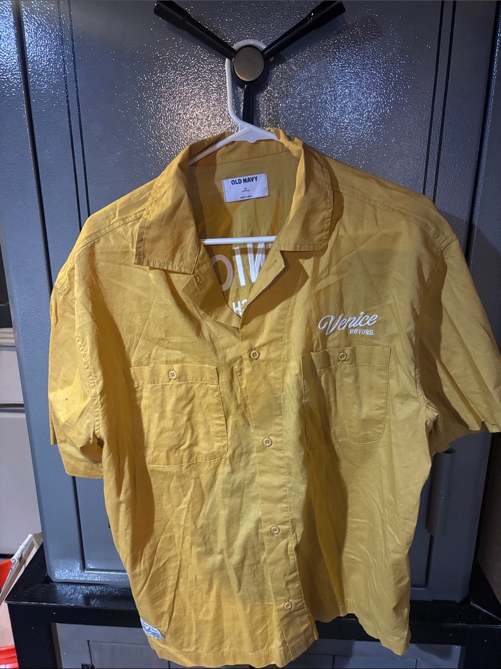 Old Navy Men’s Venice Motors Camp Shirt - Yellow